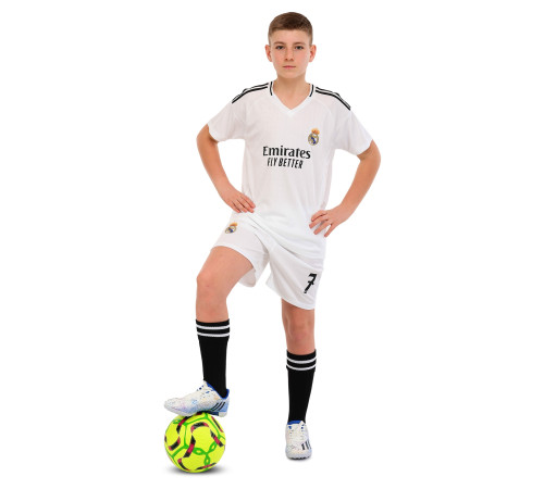 Форма футбольная детская с символикой футбольного клуба REAL MADRID VINI JR 7 домашняя 2025 SP-Sport 20-30 белый