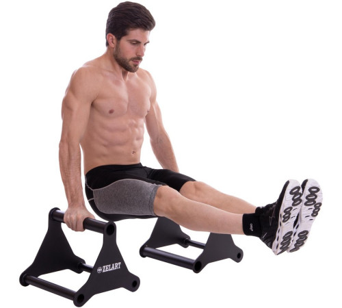 Брусья мобильные паралетсы упоры для отжиманий Zelart PUSH-UP BAR 2шт 37х33х33см черный