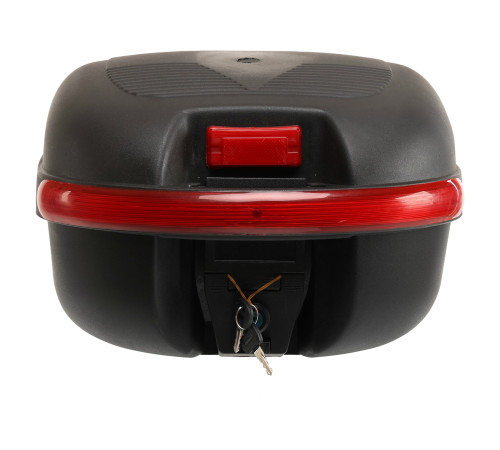 Кофр центральний задній для мотоцикла пластиковий Top Case JUHAO 1шт 39x36x28см чорний-червоний