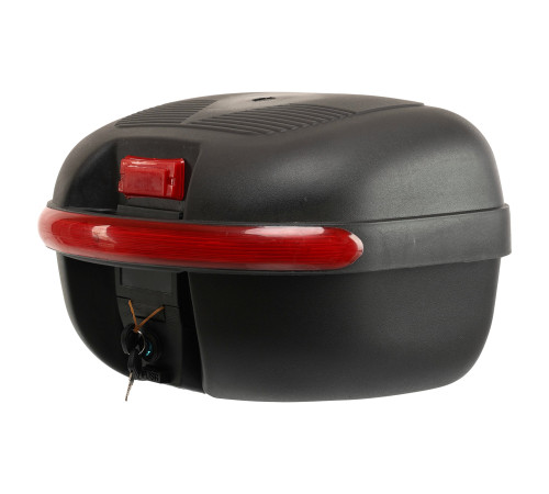 Кофр центральний задній для мотоцикла пластиковий Top Case JUHAO 1шт 39x36x28см чорний-червоний