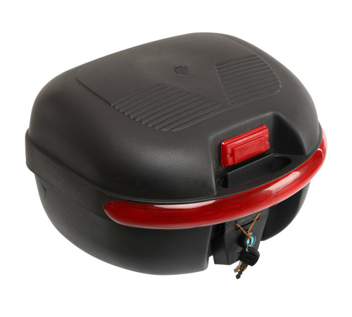 Кофр центральний задній для мотоцикла пластиковий Top Case JUHAO 1шт 39x36x28см чорний-червоний