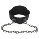 Пояс атлетичний для обтяження текстильний з ланцюгом та карабіном EZOUS DIP BELT SOFT STRAP спинка-16см чорний