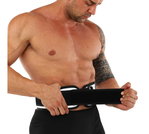 Пояс атлетичний текстильний EZOUS LEATHER SPROT BELT спинка-14см розмір S-L чорний