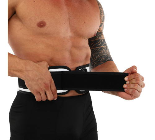 Пояс атлетичний текстильний EZOUS LEATHER SPROT BELT спинка-14см розмір S-L чорний