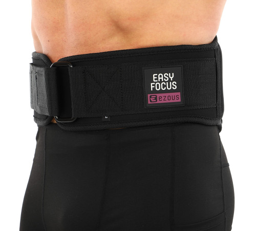 Пояс атлетический текстильный EZOUS POWER BELT ARMOR спинка-18см размер S-L черный