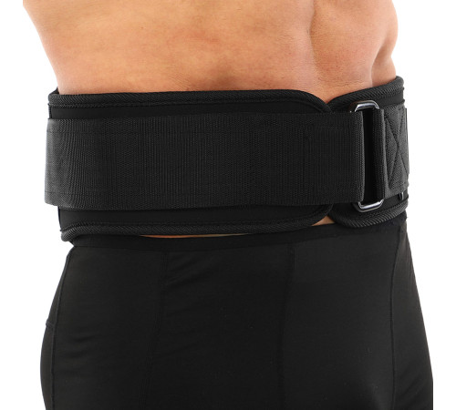 Пояс атлетический текстильный EZOUS POWER BELT ARMOR спинка-18см размер S-L черный