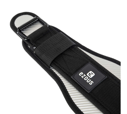 Пояс атлетичний текстильний EZOUS CARBON FIBER BELT WITH WAIST PAD спинка-16см розмір S-L чорний