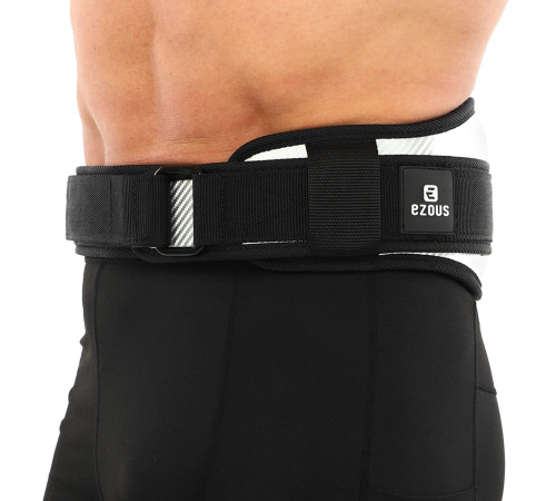 Пояс атлетичний текстильний EZOUS CARBON FIBER BELT WITH WAIST PAD спинка-16см розмір S-L чорний