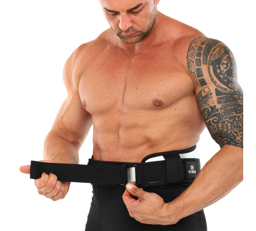 Пояс атлетичний текстильний EZOUS CARBON FIBER BELT WITH WAIST PAD спинка-16см розмір S-L чорний