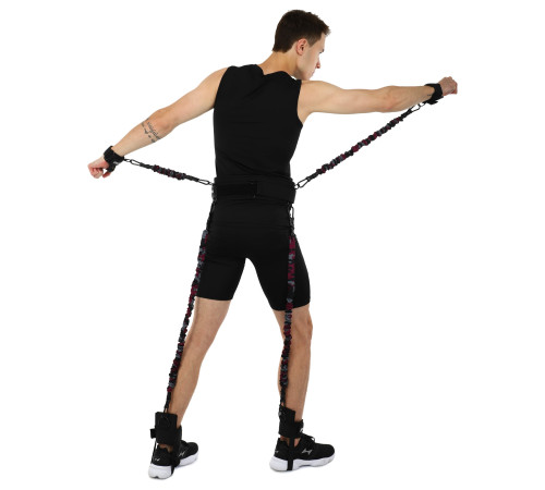 Тренировочная система для скоростных и силовых тренировок EZOUS BOXING RESISTANCE BANDS черный
