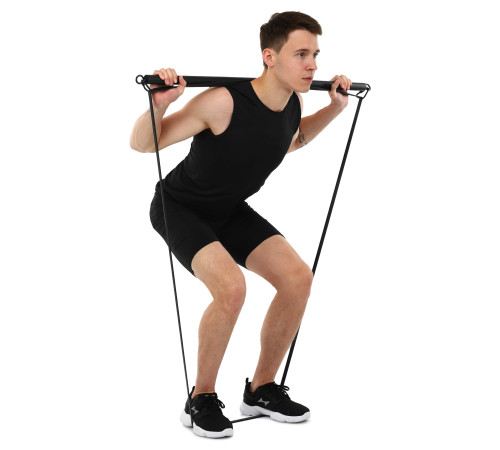 Палиця-тренажер PORTABLE RESISTANCE WEIGHT BAND BAR EZOUS чорний-фіолетовий