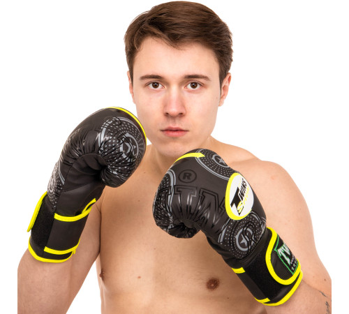 Рукавиці боксерські на липучці PVC TWN MATE 10-12 унцій кольори в асортименті