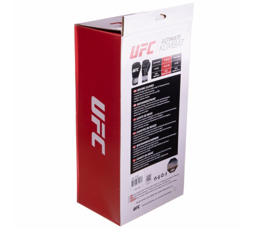 Рукавиці боксерські на липучці PU UFC Boxing 12 унцій чорний