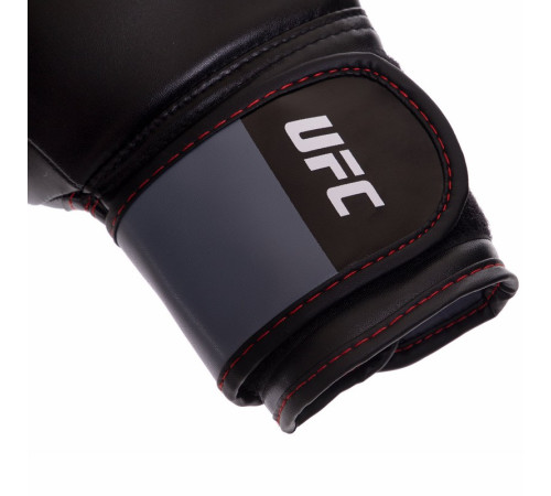 Рукавиці боксерські на липучці PU UFC Boxing 14 унцій чорний