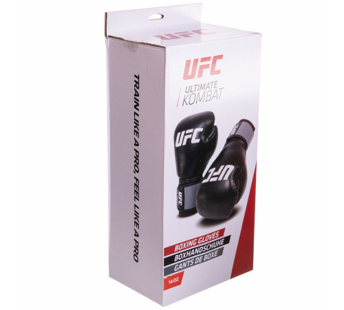 Рукавиці боксерські на липучці PU UFC Boxing 14 унцій чорний