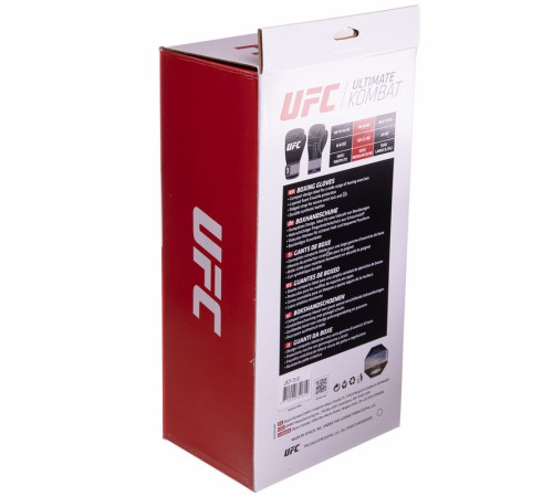 Рукавиці боксерські на липучці PU UFC Boxing 14 унцій чорний
