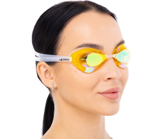 Окуляри для плавання стартові райдужні лінзи YINGFA кольори в асортименті
