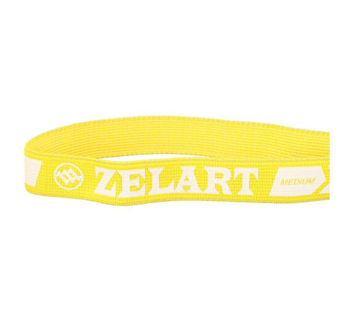 Гумка тканинна для вправ стрічка опору LOOP BANDS для вправ Zelart M жовтий