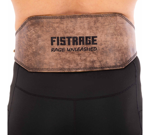 Пояс атлетичний шкіряний FISTRAGE спинка-15см розмір-S-XXL коричневий