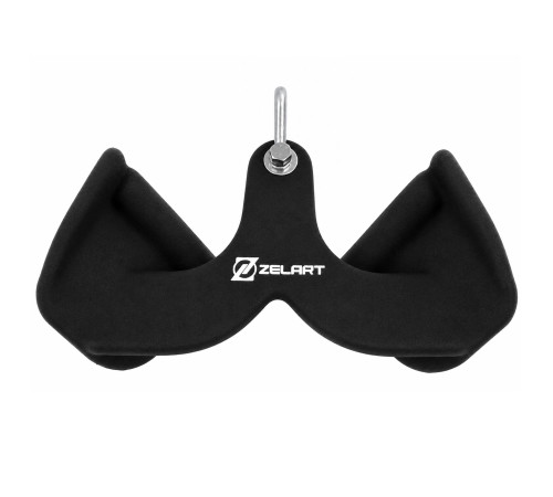 Рукоятка для тяги c узким хватом Pull Down Handle нескользящее покрытие Zelart размер 31х12х15см черный