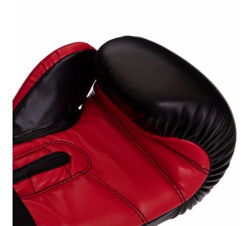 Рукавиці боксерські на липучці PU UFC PRO Compact L червоний-чорний