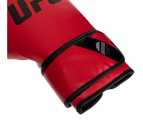 Рукавиці боксерські на липучці PU UFC PRO Fitness 18 унцій червоний