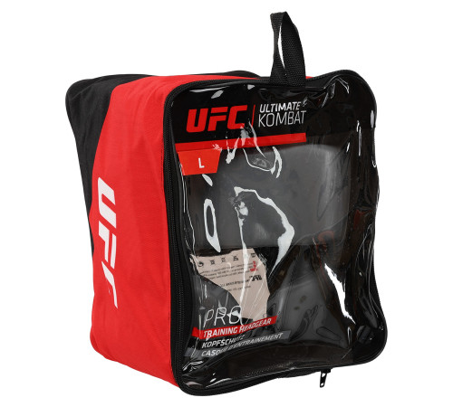 Шолом боксерський у мексиканському стилі шкіряний UFC PRO Training XL срібний-чорний