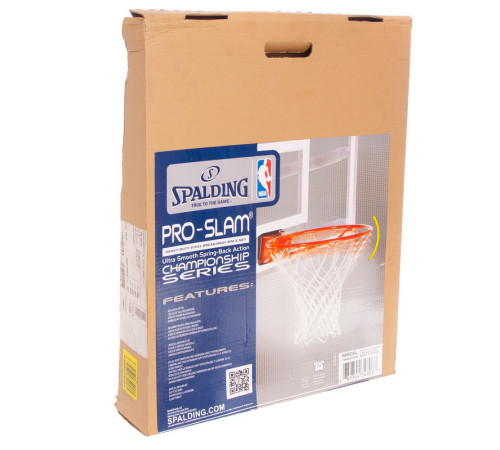 Кільце баскетбольне з сіткою для щита SPALDING PRO SLAM RIM ø46см червоний