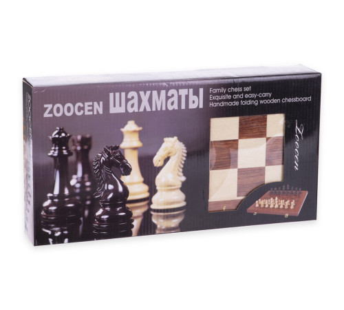 Шахматы настольная игра деревянные ZOOCEN размер 35x35 см