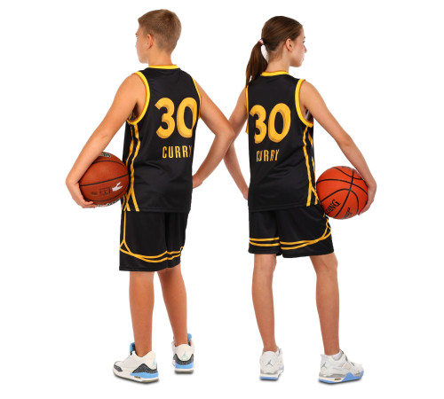 Форма баскетбольная детская NBA клуб San Francisco 30 S-2XL черный-желтый