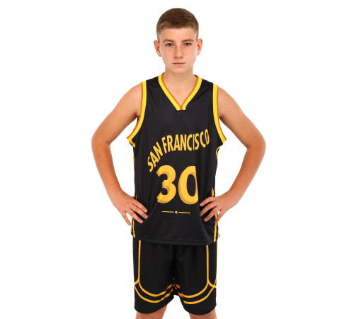Форма баскетбольная детская NBA клуб San Francisco 30 S-2XL черный-желтый
