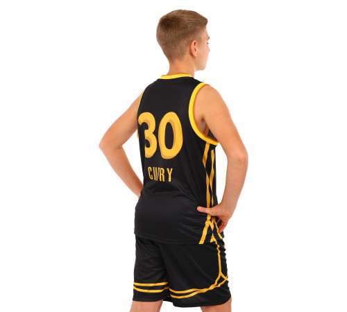 Форма баскетбольная детская NBA клуб San Francisco 30 S-2XL черный-желтый