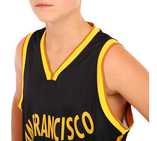 Форма баскетбольная детская NBA клуб San Francisco 30 S-2XL черный-желтый