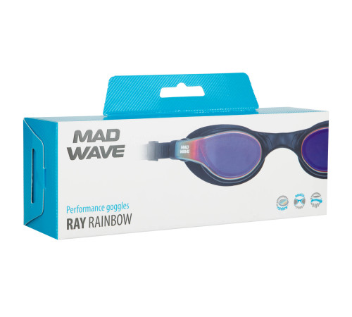 Окуляри для плавання дорослі райдужні лінзи дорослі MadWave RAY Rainbow кольори в асортименті