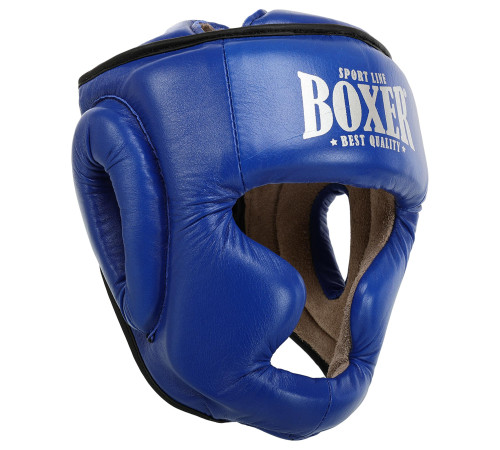 Шлем боксерский с полной защитой кожаный BOXER NEW М-L цвета в ассортименте
