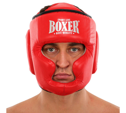 Шлем боксерский с полной защитой кожаный BOXER NEW М-L цвета в ассортименте