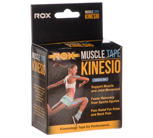 Кінезіо тейп для обличчя та тіла Kinesio tape ROX розмір 5м кольори в асортименті