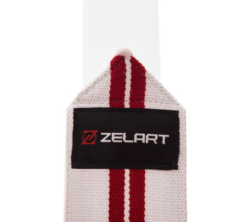 Бинти кистьові для жиму STRENGTH WRIST WRAPS Zelart 2штуки білий-червоний