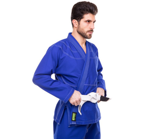 Кімоно для бразильського джиу-джитсу BJJ синє куртка штани та пояс CORE 140-180см синій