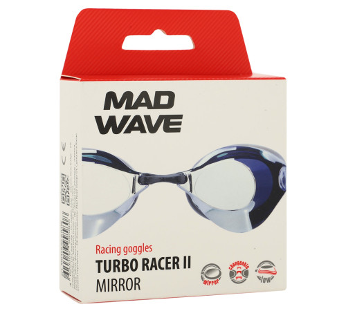 Окуляри для плавання стартові райдужні лінзи MadWave TURBO RACER II RAINBOW кольори в асортименті