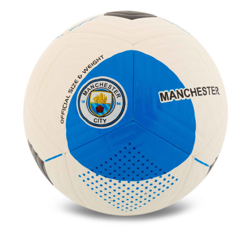 М'яч футбольний HYBRID BALLONSTAR MANCHESTER CITY №5 PU білий-блакитний