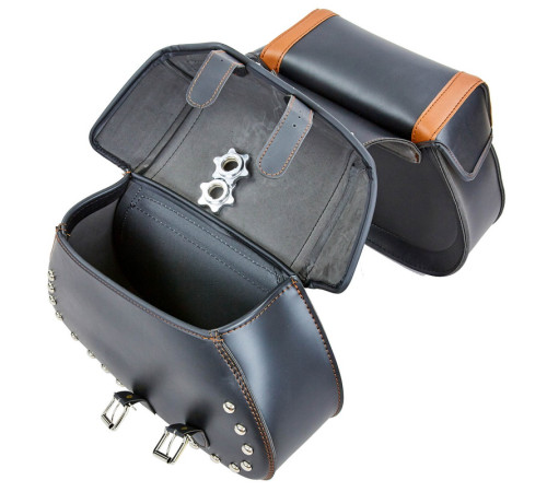 Кофри бічні для мотоцикла з екошкіри Chopper BUOTAI 2шт 49x30x15см чорний