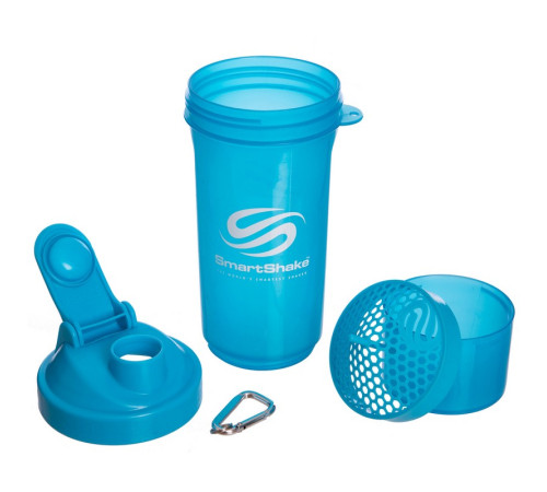 Шейкер для спортивного харчування з відсіком для протеїну SMART SHAKER SLIM 400+100мл кольори в асортименті