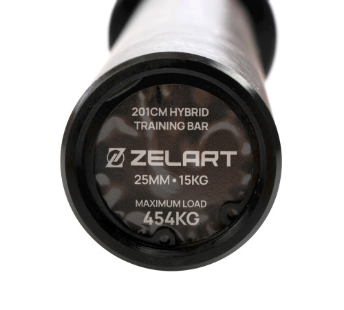 Гриф для штанги сталевий хромований HYBRID тренувальний прямий Zelart довжина 2,01м гриф ø50мм