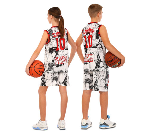 Форма баскетбольная детская NBA клуб Shuhoku 10 S-2XL белый-красный
