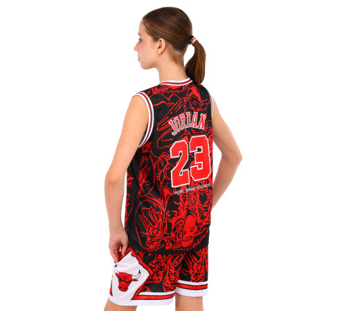 Форма баскетбольна дитяча NBA клуб Chicago Bulls 23 S-2XL чорний-червоний