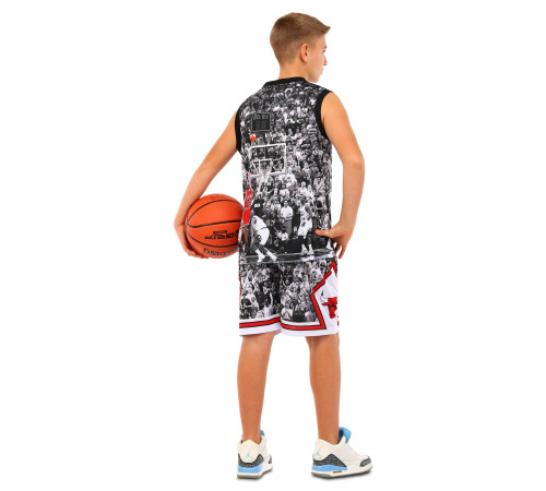 Форма баскетбольна дитяча NBA клуб Chicago Bulls 23 S-2XL чорний-білий