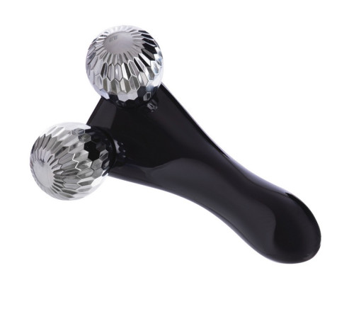 Масажер роликовий для обличчя та тіла 3D ліфтинг ручний 2 кульки SP-Planeta 3D Massager чорний-сірий