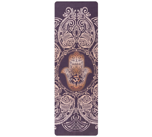 Килимок для йоги Замшевий каучуковий двошаровий Record розмір 183x61x0,3см чорний-бежевий