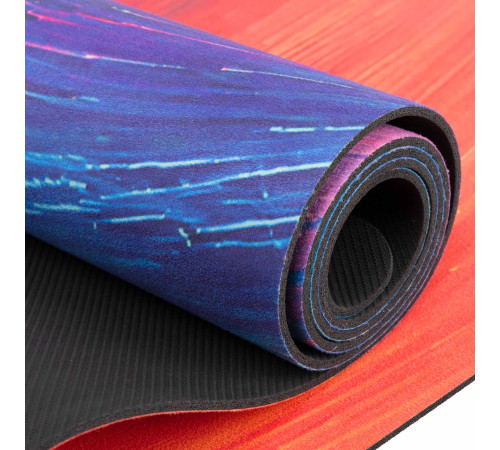 Килимок для йоги Замшевий каучуковий двошаровий Record розмір 183x61x0,3см червоно-помаранчевий